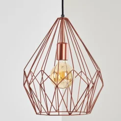 Lampes Industrielles-hofstein Suspension Zarembo Cuivre, 1 lumière