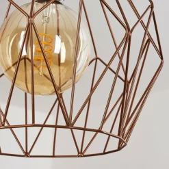 Lampes Vintages & Rétros-hofstein Suspension Zarembo Cuivre, 1 lumière