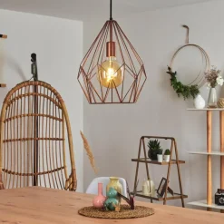 Lampes Vintages & Rétros-hofstein Suspension Zarembo Cuivre, 1 lumière