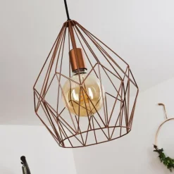 Lampes Vintages & Rétros-hofstein Suspension Zarembo Cuivre, 1 lumière