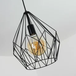 Lampes Vintages & Rétros-hofstein Suspension Zarembo Noir, 1 lumière
