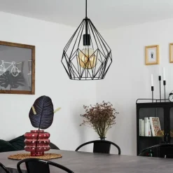 Lampes Vintages & Rétros-hofstein Suspension Zarembo Noir, 1 lumière