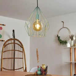 Lampes Vintages & Rétros-hofstein Suspension Zarembo Vert, 1 lumière