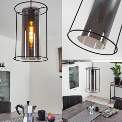 Suspension Verre Fumé-hofstein Suspension Zento Noir, 1 lumière