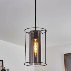 Suspension Verre Fumé-hofstein Suspension Zento Noir, 1 lumière