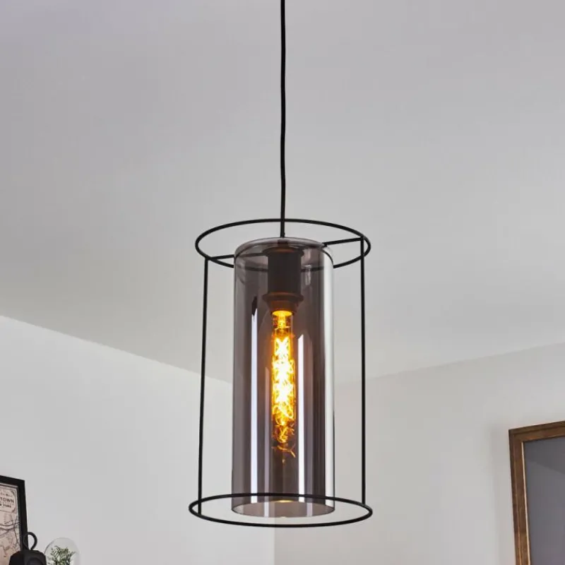 Suspension Verre Fumé-hofstein Suspension Zento Noir, 1 lumière
