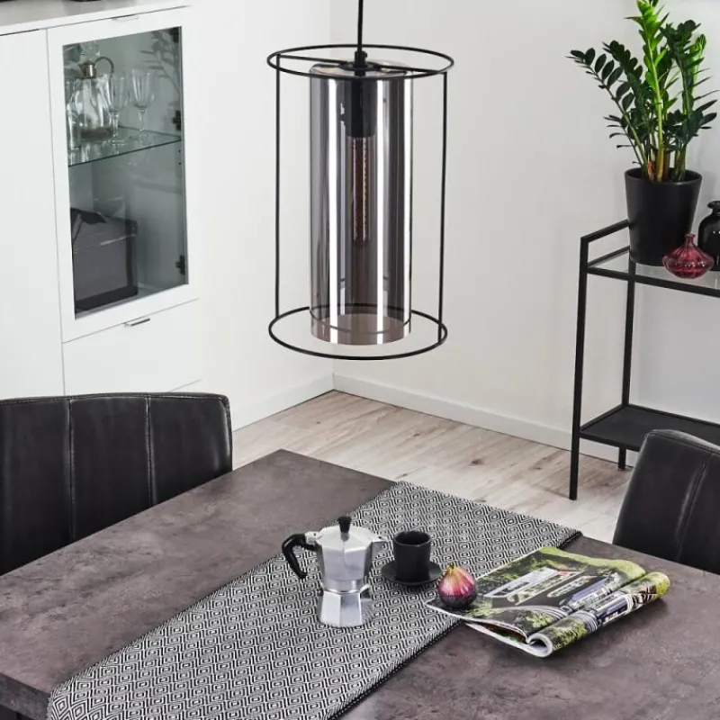 Suspension Verre Fumé-hofstein Suspension Zento Noir, 1 lumière