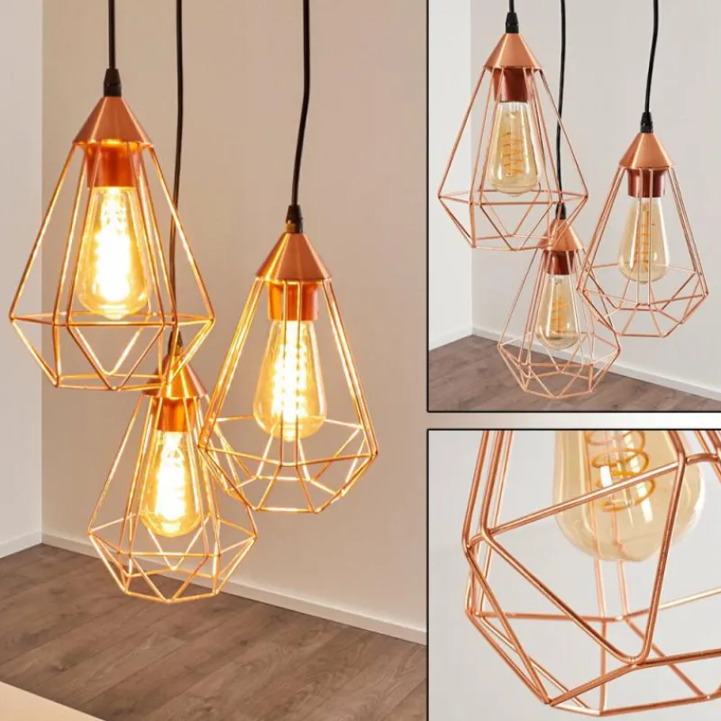 hofstein Suspension Zeuta Noir, 3 lumières