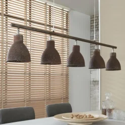Lampes Industrielles-hofstein Suspension ZUIDBROEK Brun, 5 lumières