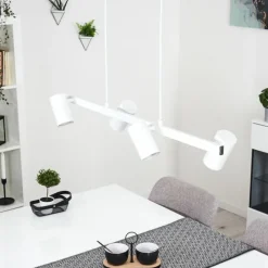 Lampes Industrielles-hofstein Suspension Zuoz Blanc, 4 lumières