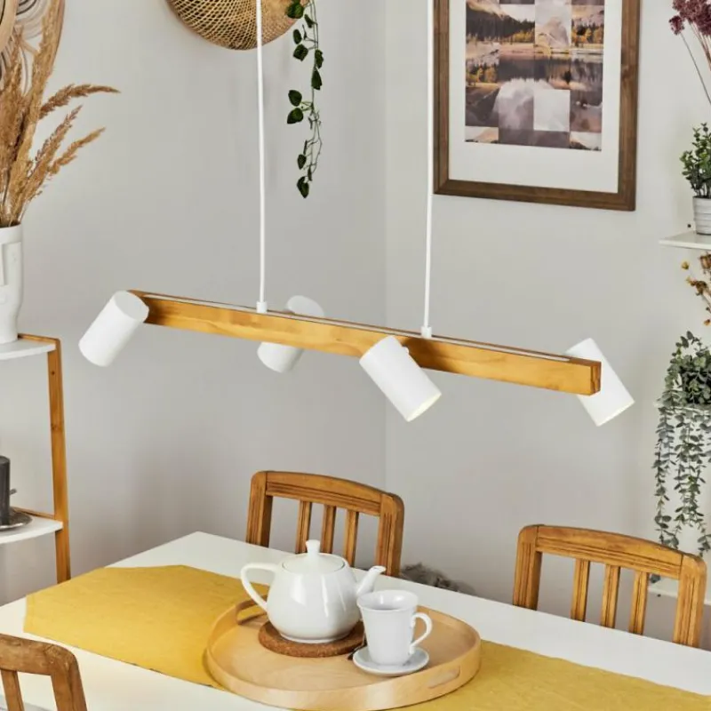 Luminaires Scandinaves-Lampe Suspension Zuoz Écru, Blanc, 4 lumières