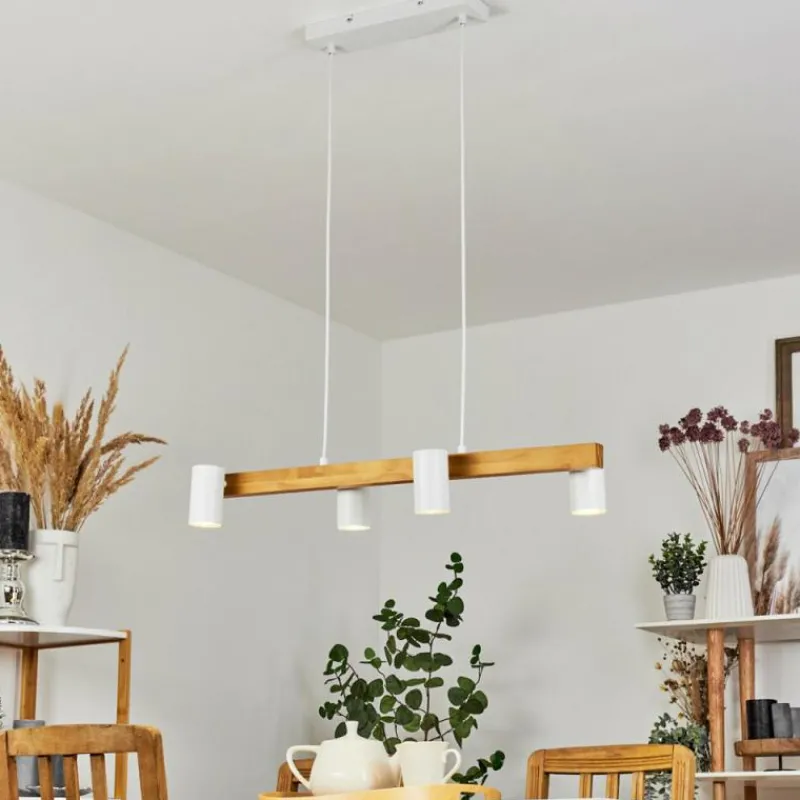 Luminaires Scandinaves-Lampe Suspension Zuoz Écru, Blanc, 4 lumières