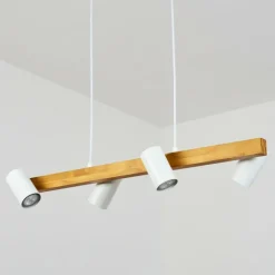 Luminaires Scandinaves-Lampe Suspension Zuoz Écru, Blanc, 4 lumières