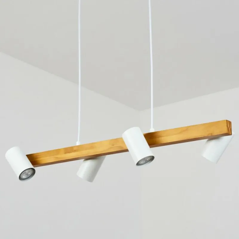 Luminaires Scandinaves-Lampe Suspension Zuoz Écru, Blanc, 4 lumières