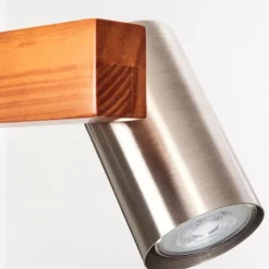 Lampes Industrielles-hofstein Suspension Zuoz Écru, Nickel mat, 4 lumières