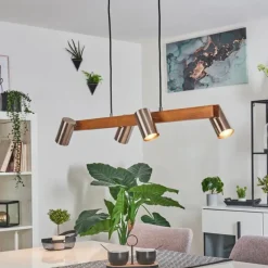 Lampes Industrielles-hofstein Suspension Zuoz Écru, Nickel mat, 4 lumières