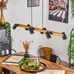 Luminaires Scandinaves-hofstein Suspension Zuoz Écru, Noir, 6 lumières