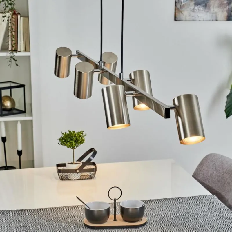 Luminaires Scandinaves-hofstein Suspension Zuoz Nickel mat, 6 lumières