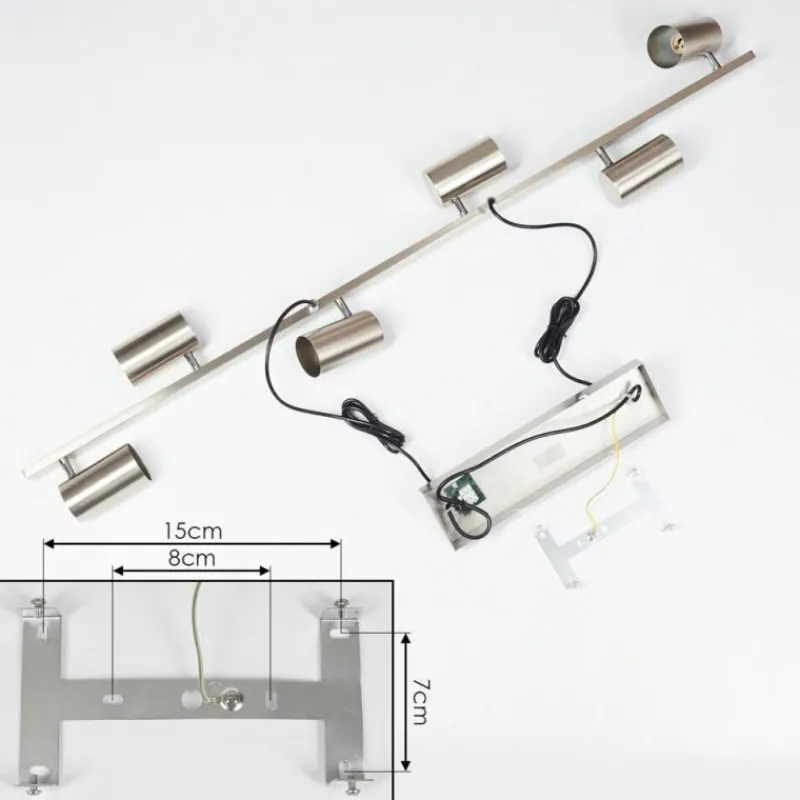 Luminaires Scandinaves-hofstein Suspension Zuoz Nickel mat, 6 lumières