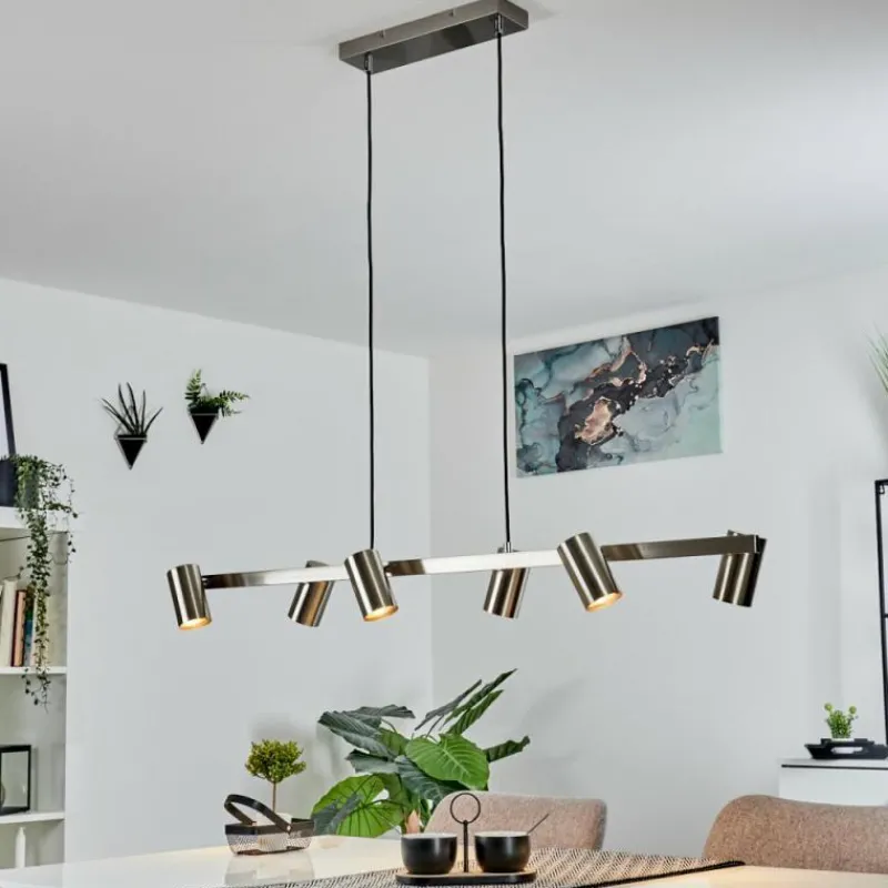 Luminaires Scandinaves-hofstein Suspension Zuoz Nickel mat, 6 lumières