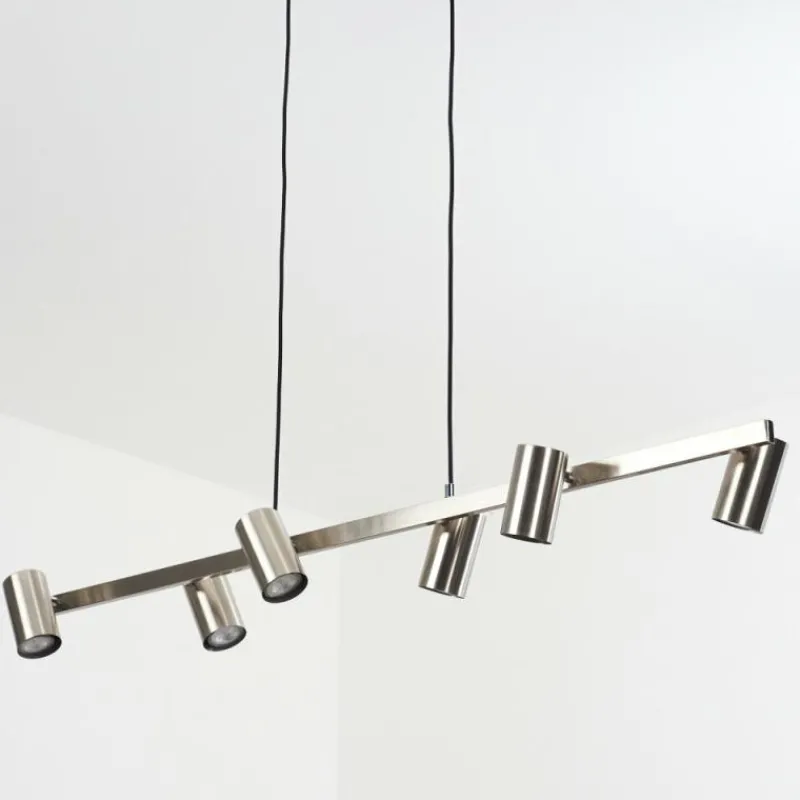Luminaires Scandinaves-hofstein Suspension Zuoz Nickel mat, 6 lumières