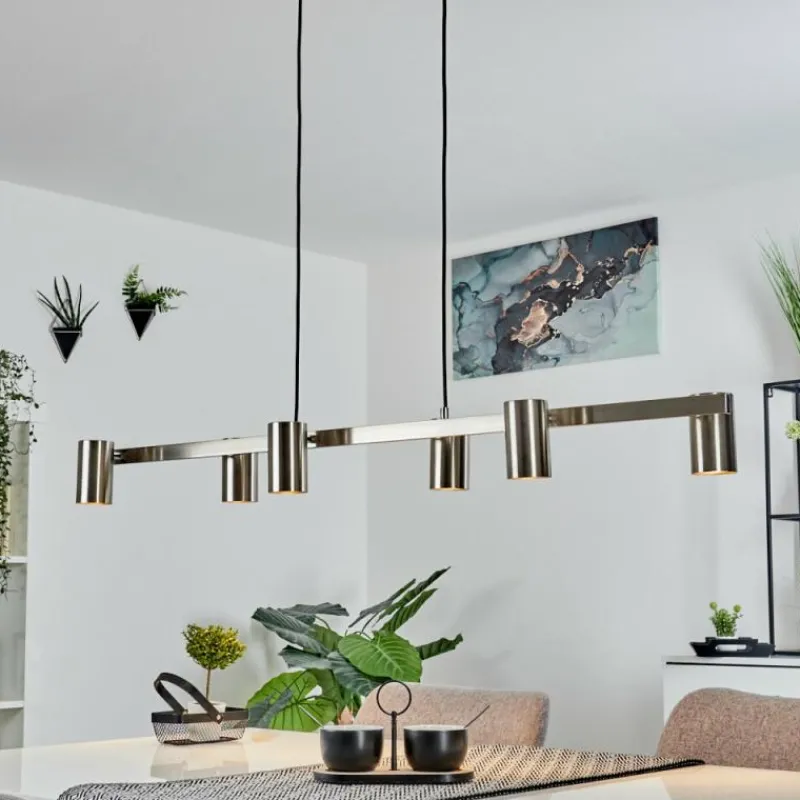 Luminaires Scandinaves-hofstein Suspension Zuoz Nickel mat, 6 lumières