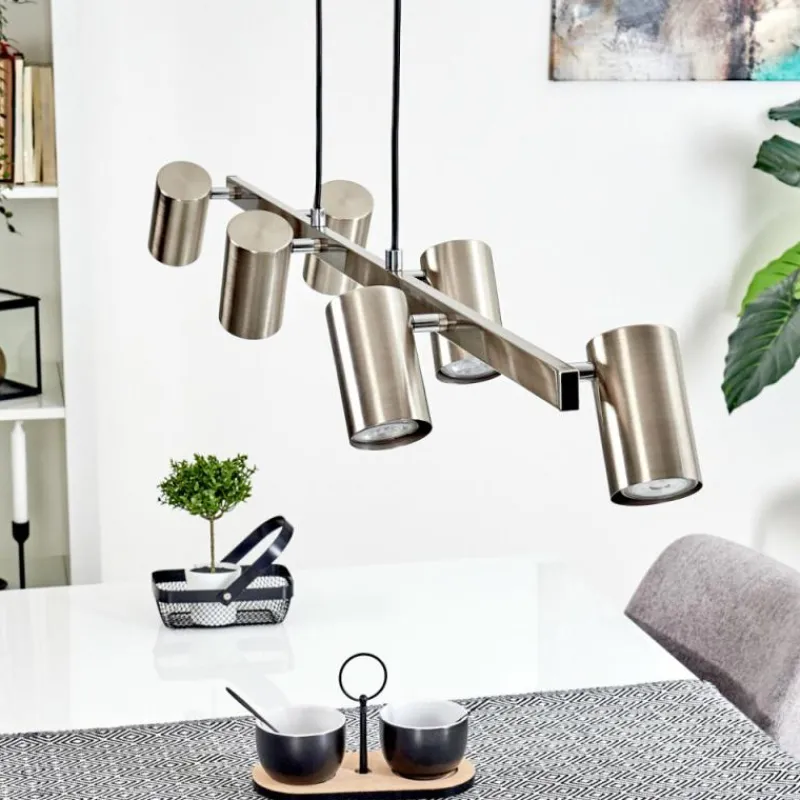 Luminaires Scandinaves-hofstein Suspension Zuoz Nickel mat, 6 lumières