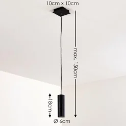 hofstein Suspension Zuoz Noir, 1 lumière