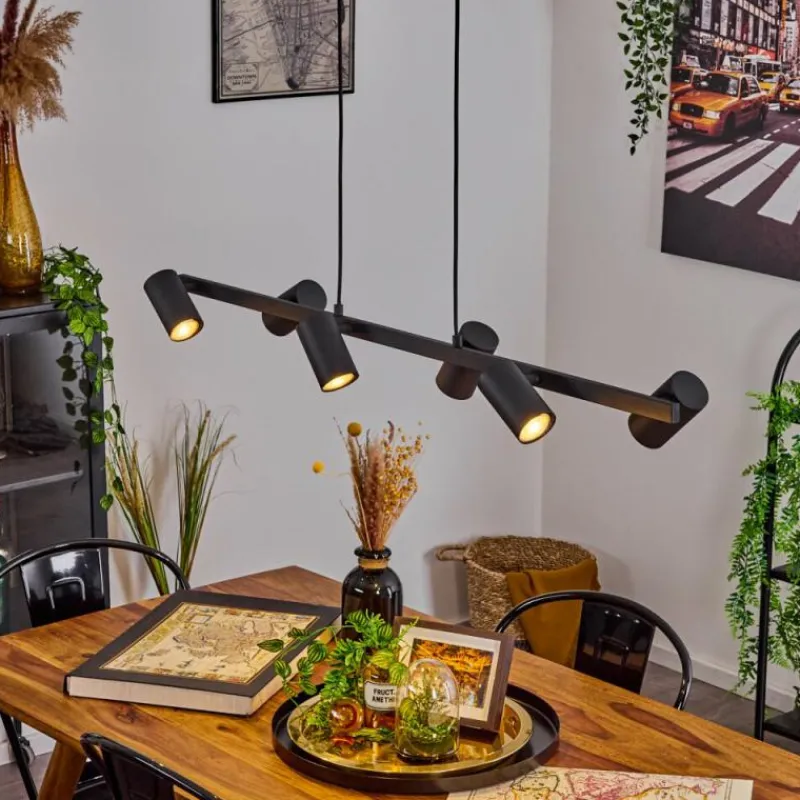 Luminaires Scandinaves-hofstein Suspension Zuoz Noir, 6 lumières