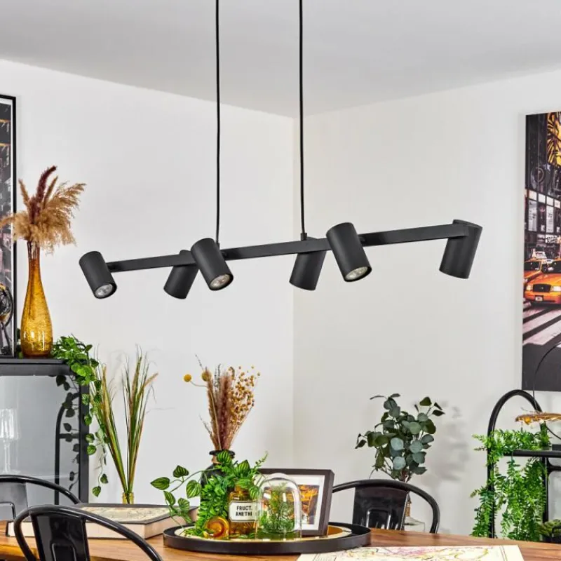 Luminaires Scandinaves-hofstein Suspension Zuoz Noir, 6 lumières