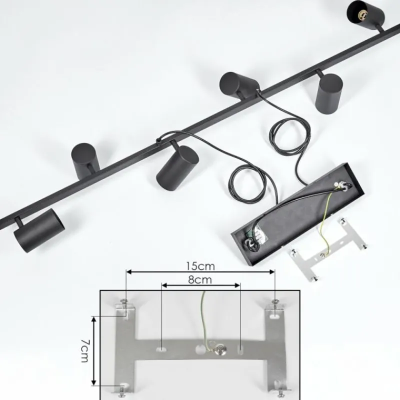 Luminaires Scandinaves-hofstein Suspension Zuoz Noir, 6 lumières