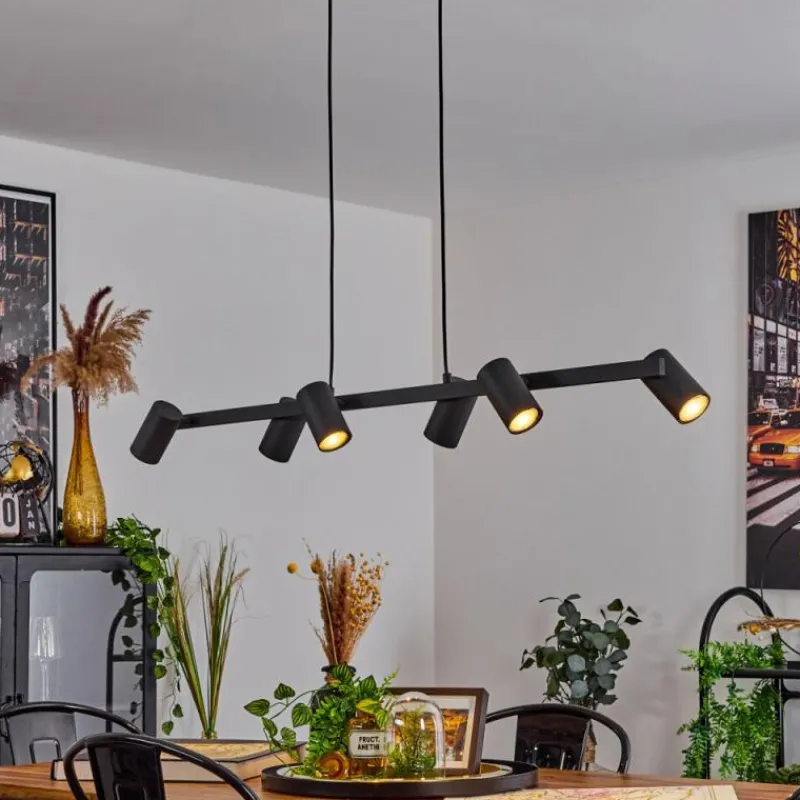 Luminaires Scandinaves-hofstein Suspension Zuoz Noir, 6 lumières
