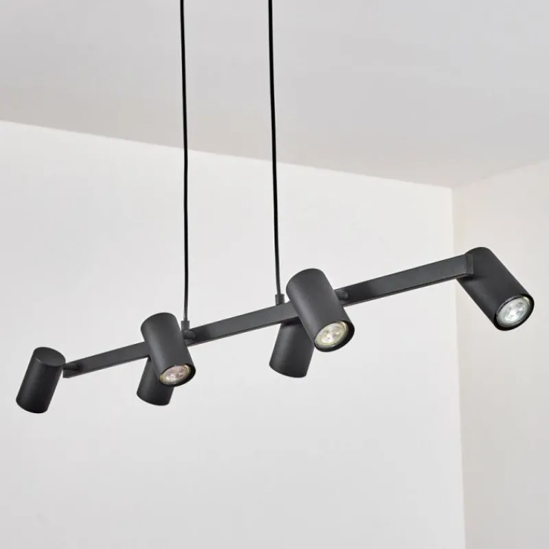 Luminaires Scandinaves-hofstein Suspension Zuoz Noir, 6 lumières