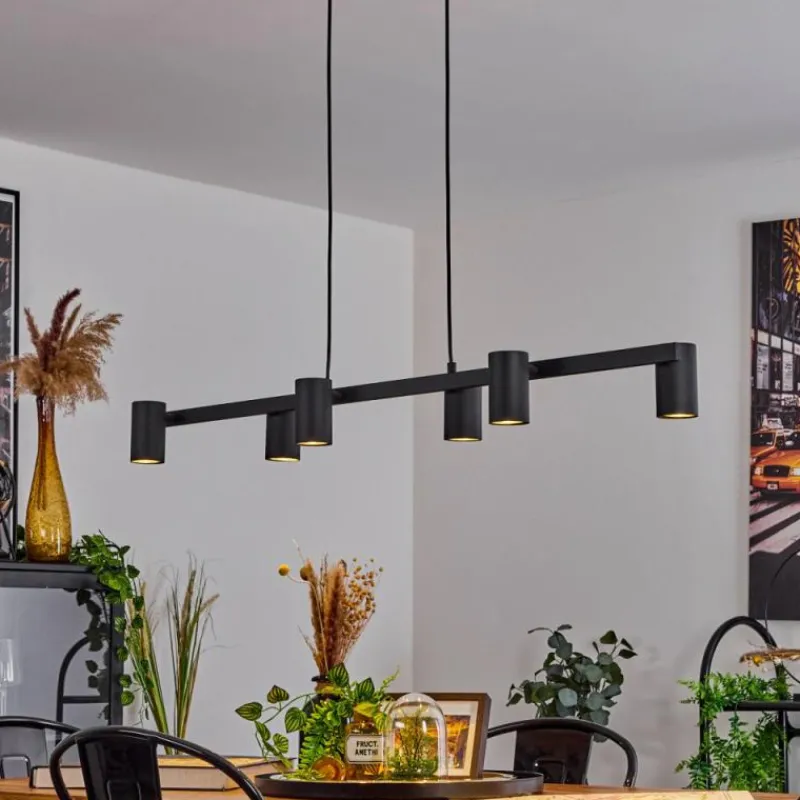 Luminaires Scandinaves-hofstein Suspension Zuoz Noir, 6 lumières