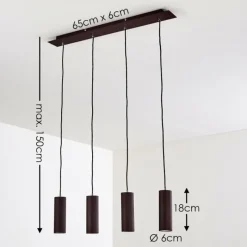 hofstein Suspension Zuoz Rouille, 4 lumières