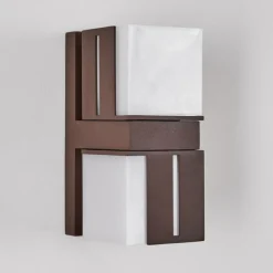 hofstein Swanek Lampe murale d´extérieur, Applique murale LED Rouille, 2 lumières