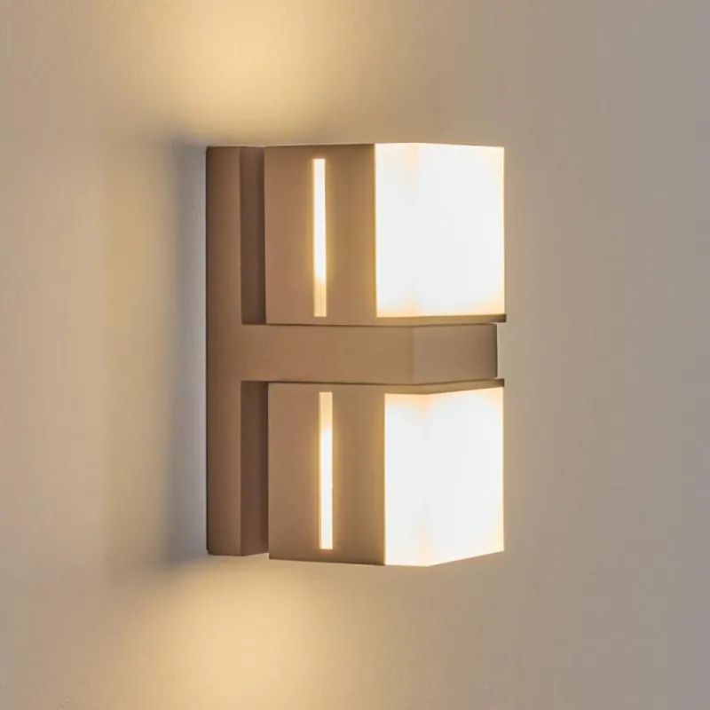 hofstein Swanek Lampe murale d´extérieur, Applique murale LED Rouille, 2 lumières