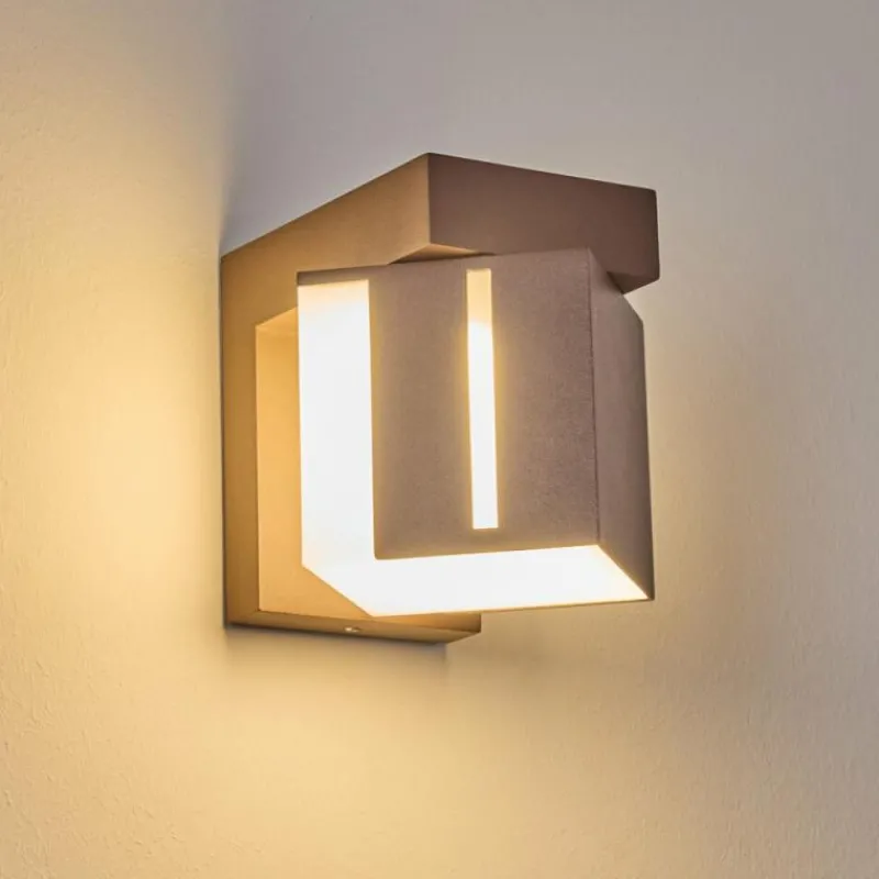 hofstein Swanek Lampe murale d´extérieur, Applique murale LED Rouille, 1 lumière