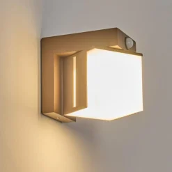 hofstein Swanek Lampe murale d´extérieur, Applique murale LED Rouille, 1 lumière, Détecteur de mouvement