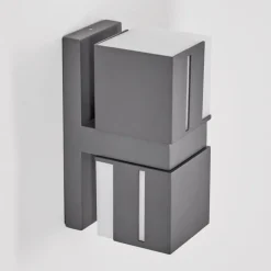 hofstein Swanek Lampe murale d´extérieur, Applique murale LED Anthracite, 2 lumières