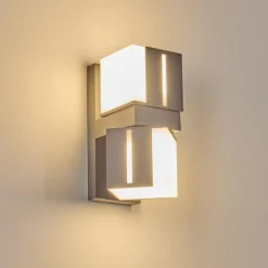 hofstein Swanek Lampe murale d´extérieur, Applique murale LED Anthracite, 2 lumières