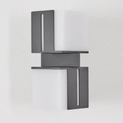 hofstein Swanek Lampe murale d´extérieur, Applique murale LED Anthracite, 2 lumières