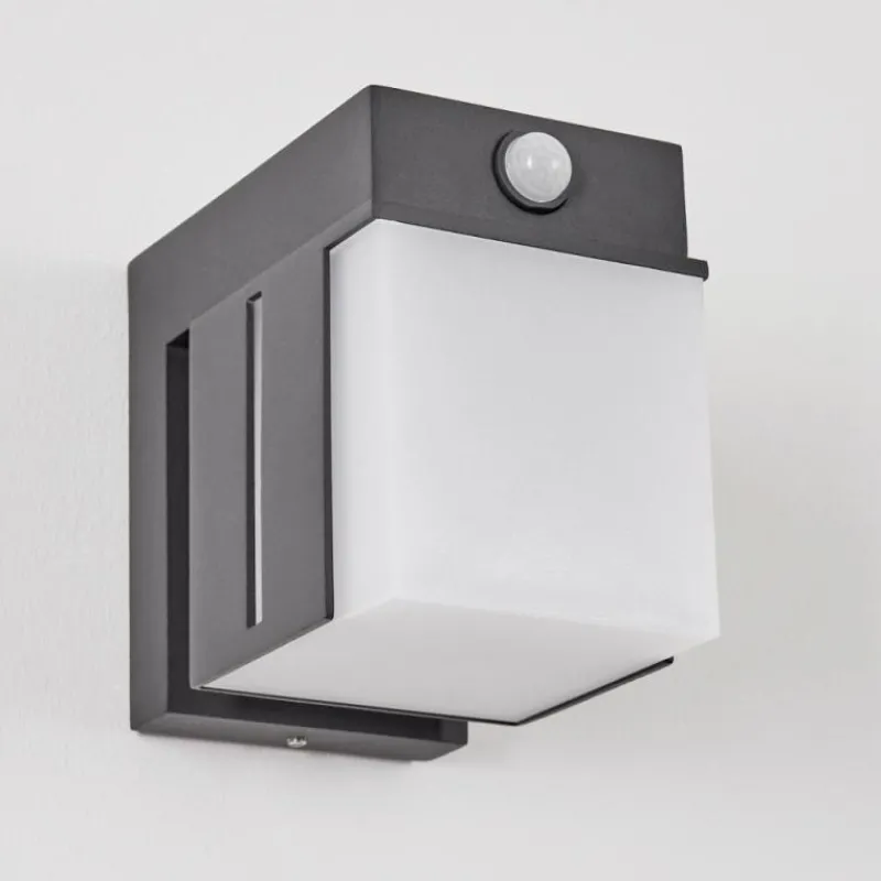 hofstein Swanek Lampe murale d´extérieur, Applique murale LED Anthracite, 1 lumière, Détecteur de mouvement