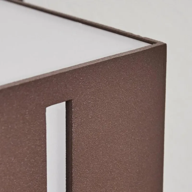 hofstein Swanek Lampe murale d´extérieur, Applique murale LED Rouille, 2 lumières, Détecteur de mouvement