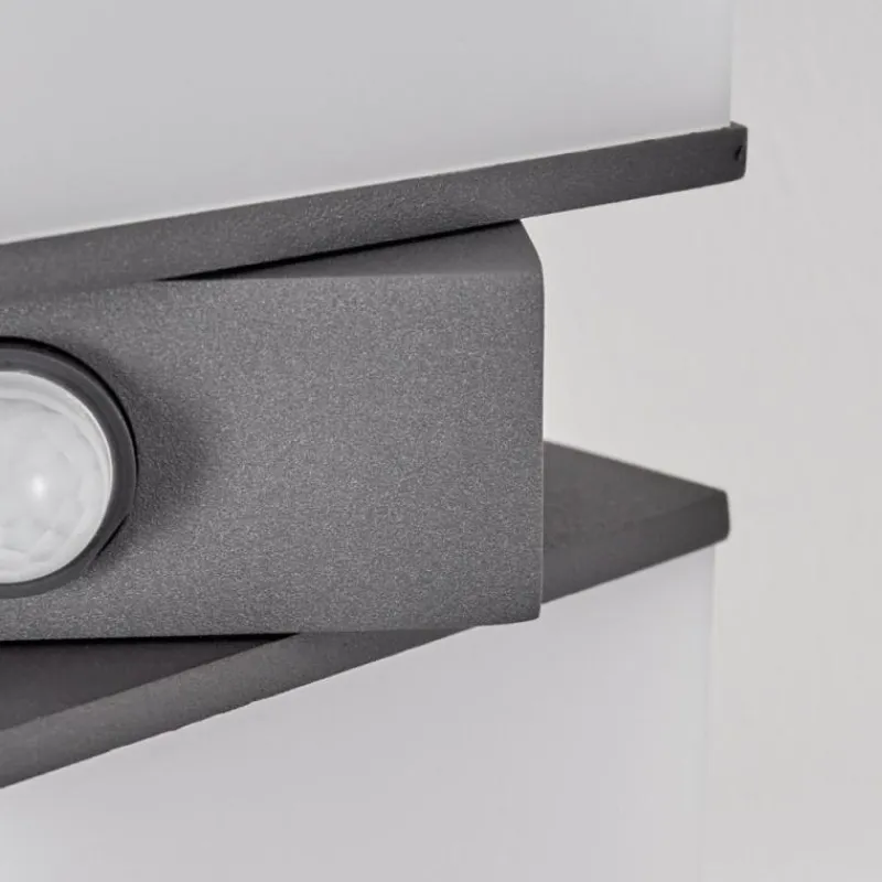 hofstein Swanek Lampe murale d´extérieur, Applique murale LED Anthracite, 2 lumières, Détecteur de mouvement