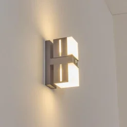 hofstein Swanek Lampe murale d´extérieur, Applique murale LED Anthracite, 2 lumières, Détecteur de mouvement