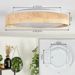 Luminaires Scandinaves-hofstein Tabernas Plafonnier LED Écru, Blanc, 1 lumière, Télécommandes