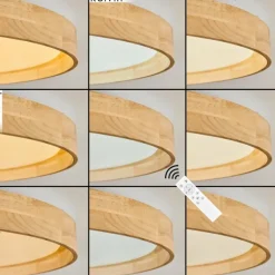 Luminaires Scandinaves-hofstein Tabernas Plafonnier LED Écru, Blanc, 1 lumière, Télécommandes