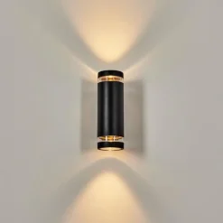 hofstein Tagish Lampe murale d´extérieur, Luminaire Up & Down Noir, 2 lumières