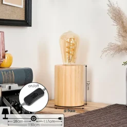 Luminaires Scandinaves-hofstein Tallsebo Lampe à poser Écru, 1 lumière